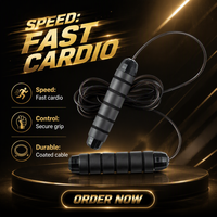 Corde à sauter réglable en fil d'acier avec poignées en PVC pour entraînement fitness à domicile et en salle de sport