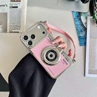 Coque de téléphone antichoc en TPU pour 18 Pro Max avec design de caméra fluide, compatible avec 17/16/15/14/13/12, avec bracelet en cuir