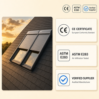 Fenêtre de toit moderne en aluminium résistant aux ouragans, double vitrage, verre de sécurité, cadre sur mesure, efficacité énergétique