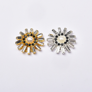3Cm Retângulo Rodada Contas De Vidro De Cristal Botões Flatback Rhinestone Flor Broche Diy Artesanato Vestuário Decoração - Product Image 6