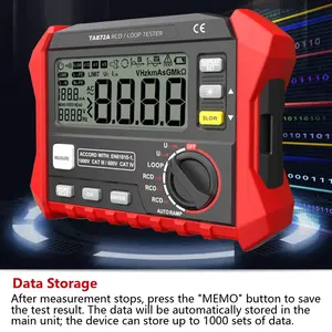 다기능 휴대용 <span class=keywords><strong>RCD</strong></span> LCD 디스플레이 케이블 결함 접지 누설 루프 임피던스 디지털 저항 테스터 - Product Image 5