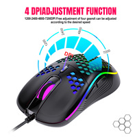 Hot-Selling 7200DPI Optical Gaming Mouse Ergonomic RGB USB Wired Right-Handed 6 Buttons in Stock