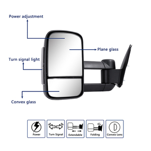 Nouveaux rétroviseurs de remorquage pour HILUX Juillet 2015-2025 N80/REVO/GUN Électriques Noir Fumé avec Clignotant - Product Image 3