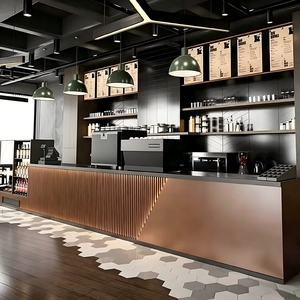 Muebles Personalizados para Cafetería, Juego Completo |   Diseño Interior de Cafetería de Lujo Moderno, Servicio de Instalación Llave en Mano y Fabricación Profesional - Product Image 5