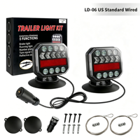Feu arrière LED sans fil LD-06 (norme US) avec ventouse magnétique, étanche, haute luminosité 12-24V 3000 Lumens pour remorque