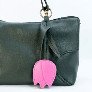 Tulip Faux Leather Pendant Flower-Shaped <b>Bag</b> Pendant Keychain Tulip Flower <b>Bag</b> <b>Charm</b> Women'S <b>Bag</b> Pendant Car Decor - Product Image 2