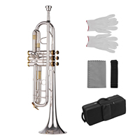 Professional Silver Plated Trumpet with Golden Keys High-Quality Brass Wind Instrument for Musicians Orchestra Band Performances