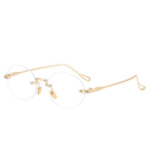 Lunettes de lecture sans monture SPOEN, dorées, anti-lumière bleue, pour femmes, visage ovale, 2025 - Product Image 4