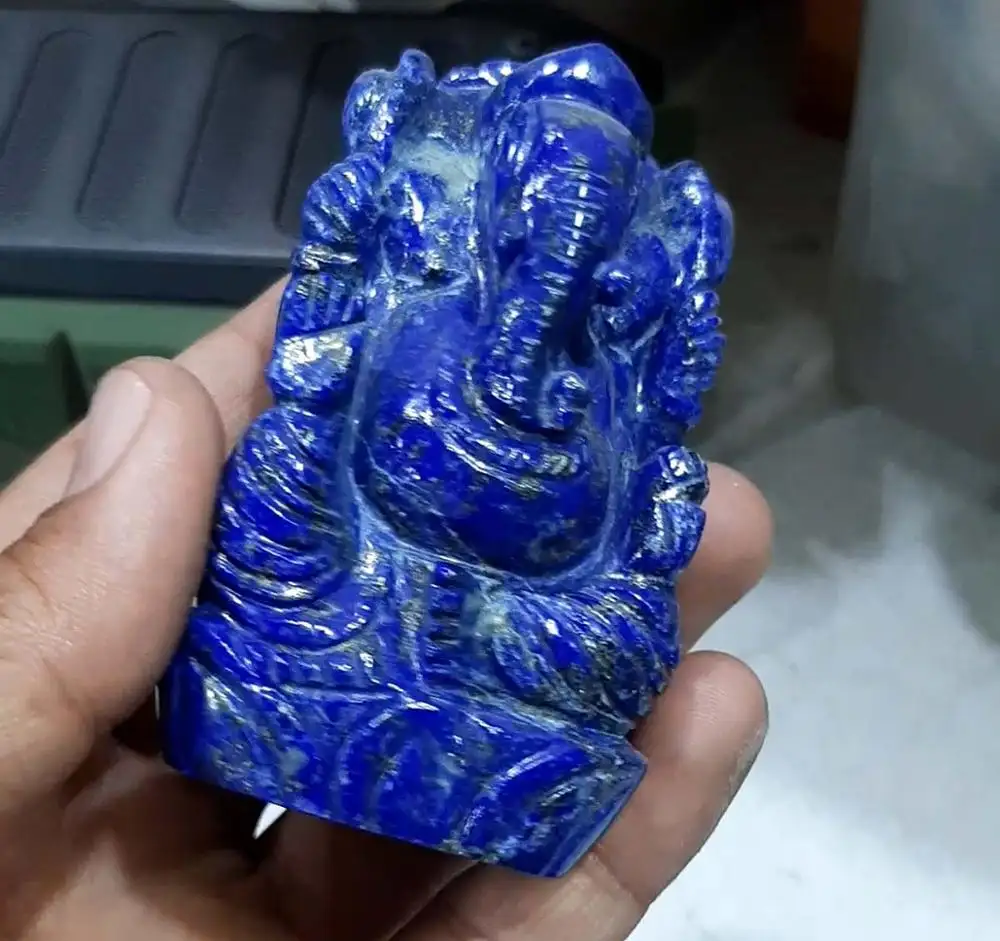 Aus gezeichnet für benutzer definierte Lapislazuli Loard Ganesha Stone Sehr attraktive indische Festival Stone Ganesha Carving