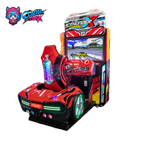 Machine de jeu d'arcade de course automobile à pièces, ludique et stimulante, pour parc d'attractions, simulateur de conduite amusant et coloré