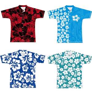 FQハワイアロハビーチシングレットアウトフィット花柄トロピカルフルボタンダウンカスタムデザイン昇華プリントポロシャツ - Product Image 6