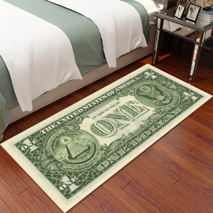 Poliéster personalizado 100 dólares, diseño único impreso forma de dólar de EE. UU. antideslizante Puerta de bienvenida alfombra personalizada alfombra en línea/ - Product Image 6