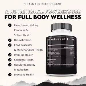 Cápsulas de Órganos de Res Alimentada con Pasto, Suministro de Fábrica de Marca Privada OEM/ODM, Suplementos que Apoyan el Bienestar de Todo el Cuerpo - Product Image 4