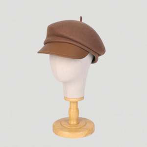 Gorro de Alta Gama para Mujer, Otoño Invierno, Lana, Gorra de Béisbol, Estilo Elegante, Boina de Mujer, Visera de Cuero, Gorra Deportiva - Product Image 5