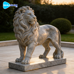 <span class=keywords><strong>Statue</strong></span> di Leoni a Grandezza Naturale in Marmo Naturale, Design Moderno, Fatte a Mano, Durevoli, per Decorazione Esterna di Giardini, Ville e Chiese, Colore Personalizzabile - Product Image 3