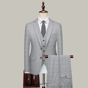 Ensemble pull-over <span class=keywords><strong>costume</strong></span> d'affaires décontracté anti-rétrécissement bleu pour hommes Blazer à simple boutonnage Logo brodé avec braguette et fermeture éclair - Product Image 6