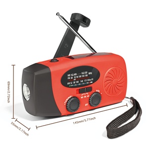 <span class=keywords><strong>Radio</strong></span> Portatile Multifunzione con Manovella Solare AM <span class=keywords><strong>FM</strong></span> WB per Emergenze e Campeggio - Product Image 4