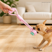 Jouet à mâcher et à tirer pour chien et chat en corde de coton tressée de luxe pour un jeu interactif
