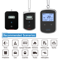Détecteur de monoxyde de carbone portable 3 en 1 avec moniteur de température et d'humidité, alarme de gaz CO Bluetooth, grand écran LCD