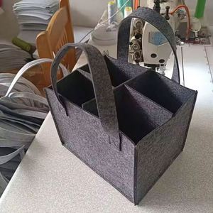 Sac fourre-tout tissé réutilisable personnalisable, sac de rangement en feutre pour vin, motif logo et lettres, idéal pour les affaires, les fêtes et la publicité transfrontalière - Product Image 6