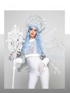 Costume Originale da Dea della Neve Natalizia con Scettro Luminoso per Danza del Ventre, Abito da Spettacolo per Donna per Capodanno - Product Image 5