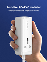 LDNIO SC1418 soket pengisi daya kabel ekstensi Desktop, adaptor ponsel tipe C 4 USB EU UK US 65W