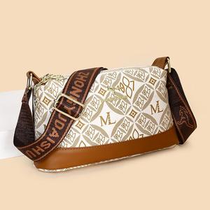 Bolso de Hombro Impermeable de Gran Capacidad con Múltiples Compartimentos, Diseño Geométrico Vintage de Lujo para Mujer, Cierre de Cremallera, Sin Monedero, para Móvil - Product Image 4