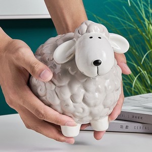 Tirelire en céramique en forme de mouton, jouet personnalisé en forme d'animal, boîte de rangement d'argent, coffre-fort, jouet <span class=keywords><strong>ATM</strong></span>, réservoir de rangement d'argent mignon - Product Image 5