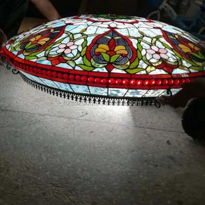 Lámpara Colgante de Techo de Gran Tamaño de 40 Pulgadas, Diseño UFO, Vidrio Artístico Tiffany, Lámpara para Hotel, Villa y Comedor - Product Image 4