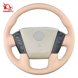 Accessoires de voiture <span class=keywords><strong>Couvre</strong></span> <span class=keywords><strong>Volant</strong></span> Intérieur Crème Sport <span class=keywords><strong>Cuir</strong></span> Produit 1 Pcs pour Nissan Patrol Frontier 2022 MR.BULLS - Product Image 2