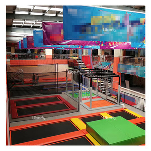 Parc de trampolines intérieur pour enfants Liben, fosse à mousse, panier de basket, parcours ninja, toboggan, taille personnalisable 5-7m, hauteur de plafond 1-3m, pour enfants de 1 à 3 ans - Product Image 2