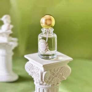 कस्टम लोगो मोटी स्पष्ट ग्लास गोल आकार 30 मिली 50 मिली 50 मिलीलीटर इत्र कांच की बोतल सोने की टोपी - Product Image 4