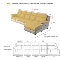 Heißer Verkauf: Modernes italienisches 1-4-Sitzer-Sofa-Set aus Echtleder, multifunktionaler Relaxsessel mit Fernbedienung, ausziehbar, Holzgestell