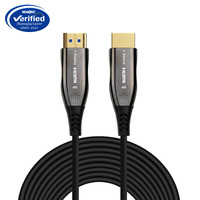 Kabel Serat Optik AOC Aktif 3D UHD 4K 60Hz 18Gbps Berlapis Emas ARC HDR HDCP2.2 untuk Kabel 2.0 dengan Pelindung Kombinasi Jaket PVC