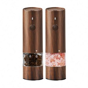 Nuevo Juego de Molinillos de Sal y Pimienta Eléctricos Recargables por USB, Ecológicos, de Madera, con Luz, Aptos para Lavavajillas - Product Image 1