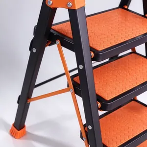 Échelle pliante en aluminium avec marches larges antidérapantes pour la maison, la cuisine, le bureau, la bibliothèque, l'intérieur, l'extérieur, l'escalade et les réparations - Product Image 1
