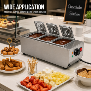 Fundidor de Chocolate Eléctrico de 3 Recipientes, Horno Comercial de Acero Inoxidable para Derretir Chocolate para Panadería y Pastelería, 220V 600W - Product Image 5