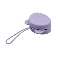 Étui à sucette portable en silicone motif ours mignon, sans BPA, anti-fuite, anti-poussière, avec sangle de transport pour les voyages en extérieur
