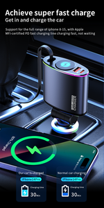 <span class=keywords><strong>Chargeur</strong></span> de voiture à charge rapide en métal rétractable de nouveau style 2025 avec conception portable de charge sans fil - Product Image 2