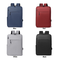 Sac à dos pour ordinateur portable, sac à dos de voyage pour hommes d'affaires, sac à dos d'étudiant en polyester, sac à dos imperméable avec port USB, sac à dos design pour l'école