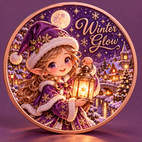 Pièce de monnaie commémorative de Noël personnalisée en cuivre pur 999 de 1 oz, décorée en relief 3D, imprimée UV, objet de collection, souvenir de vacances