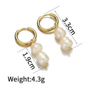 ต่างหูแฟชั่นดีไซน์เก๋สำหรับผู้หญิง งานปาร์ตี้ รูปหัวใจ ผลไม้ ดอกไม้ รูปทรงเรขาคณิต สแตนเลสสตีล 14K - Product Image 4