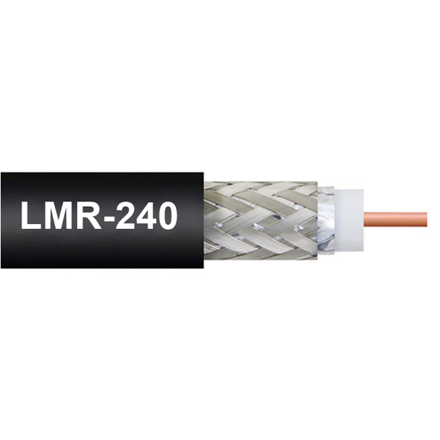 JinJin RF LMR240 50 Ohm Coaxial Cable Pure Copper Conductor Foamed PE Insulation PVC Jacket Aluminum Foil Braid Shield for