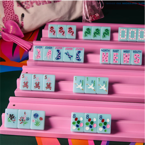 Expédition sous 7 jours – Ensemble de Mahjong Premium, <span class=keywords><strong>Vert</strong></span> <span class=keywords><strong>Menthe</strong></span> avec Cercles et Dragons Colorés, Complet avec les Nouvelles Tuiles du Vent - Product Image 2