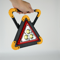 Lampe de travail COB multifonction, lampe de poche pour le camping, projecteur de recherche, lumière d'avertissement triangulaire rouge, lampe de secours