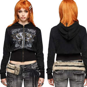 Sudaderas con Capucha de Punto Extra Grandes para Mujer, Estilo Y2K, para Invierno |   Chaquetas Hip Hop Ecológicas Resistentes al Viento |   Fabricante de Ropa Urbana - Product Image 1