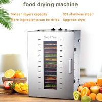 Déshydrateur commercial de nourriture de plateaux de la machine de séchage de légume fruit 16 pour le déshydrateur d'acier inoxydable de 40 ° C-90 °C