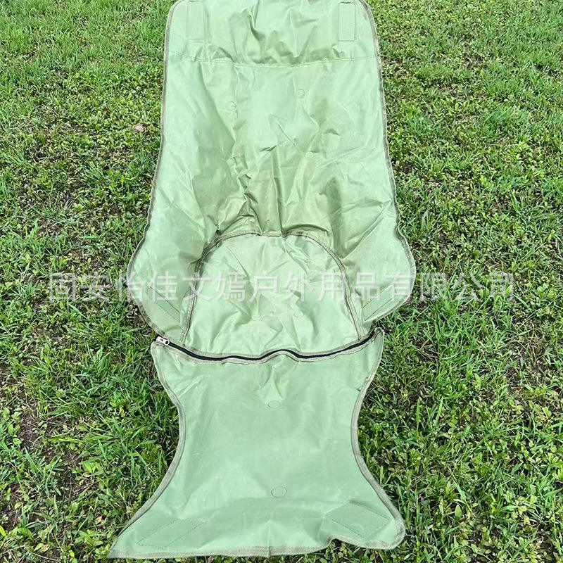 เก้าอี้ปรับเอนรูปตัวยูบุผ้าฝ้ายสีเขียวพร้อมที่วางขา