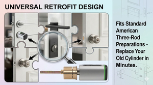 Cilindro Serratura Intelligente con Impronta Digitale e Controllo Tramite App (Retrofit) |   Backup di Emergenza C-Power |   Cloud Digitale Anti-Perforazione in Alluminio Aeronautico - Product Image 5