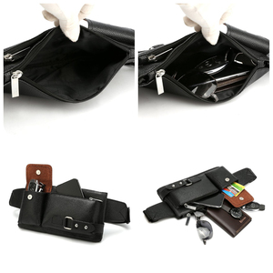 Sacs à <span class=keywords><strong>bandoulière</strong></span> en cuir PU de luxe tendance de haute qualité, sacs de taille tactiques vintage pour hommes, sacs de poitrine personnalisés à la mode, imperméables - Product Image 3